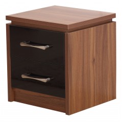 DC Conrad 2 Drawer Bedside Cabinet Black/Walnut